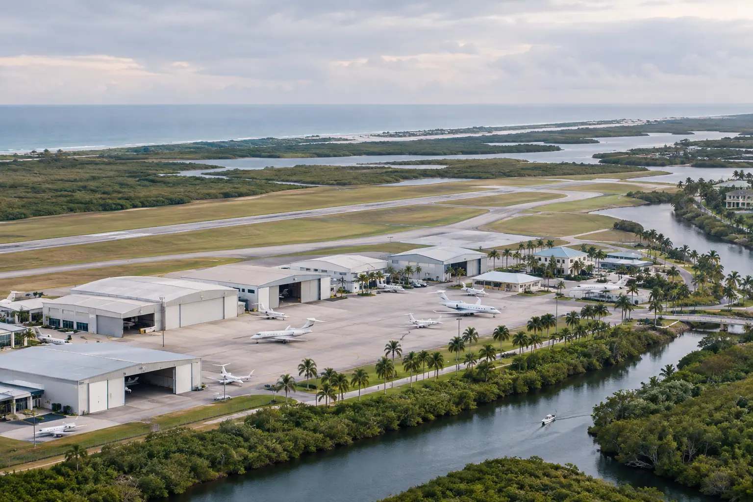 Business aviation ramp near Fort Lauderdale