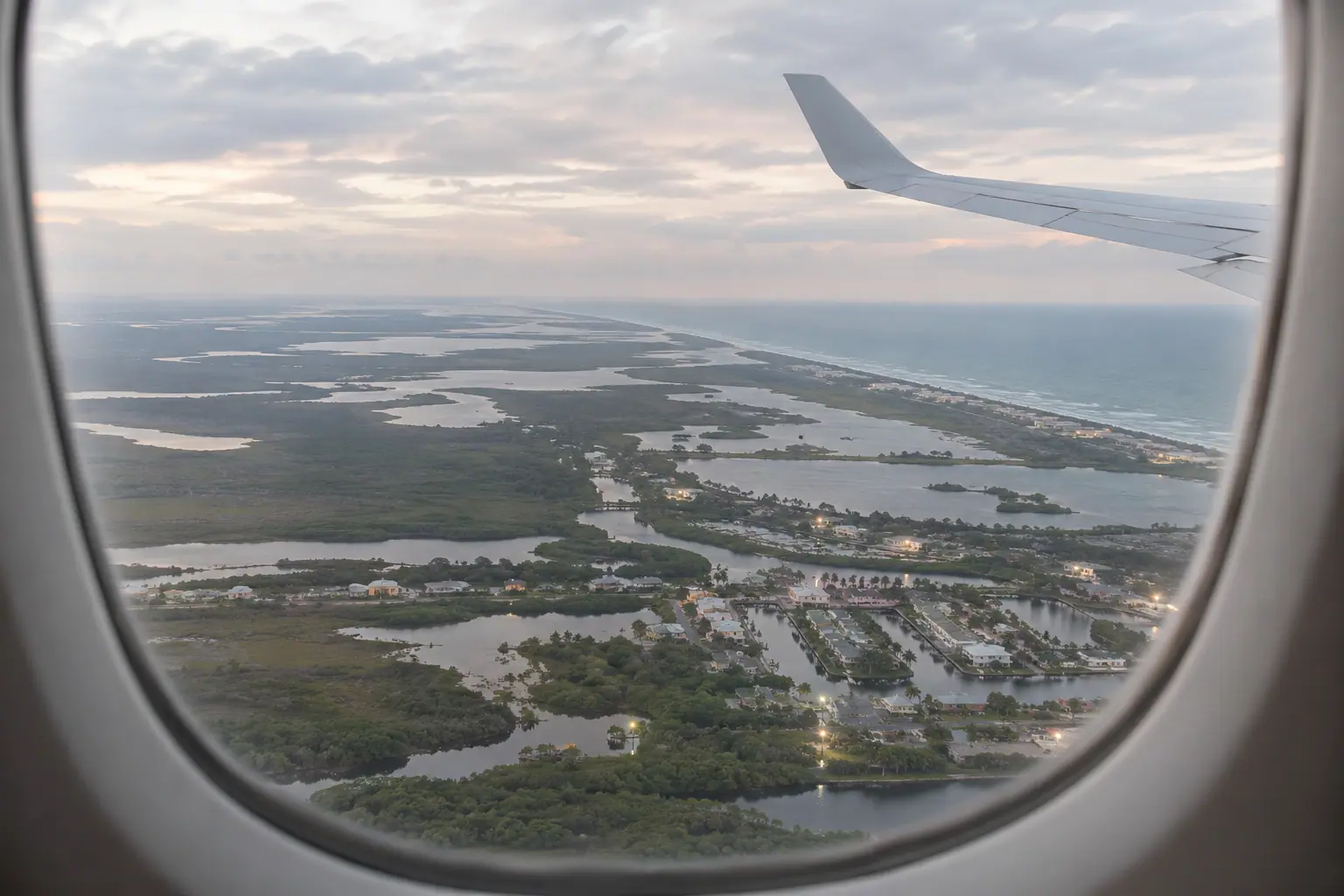 Fort Lauderdale area from a private jet window
