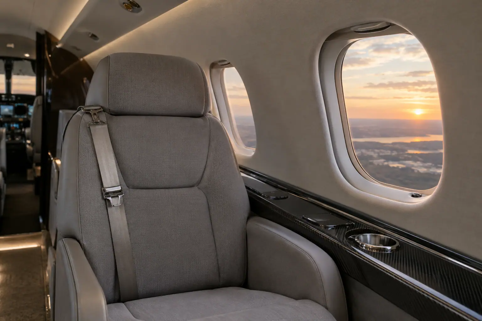 Light jet cabin interior