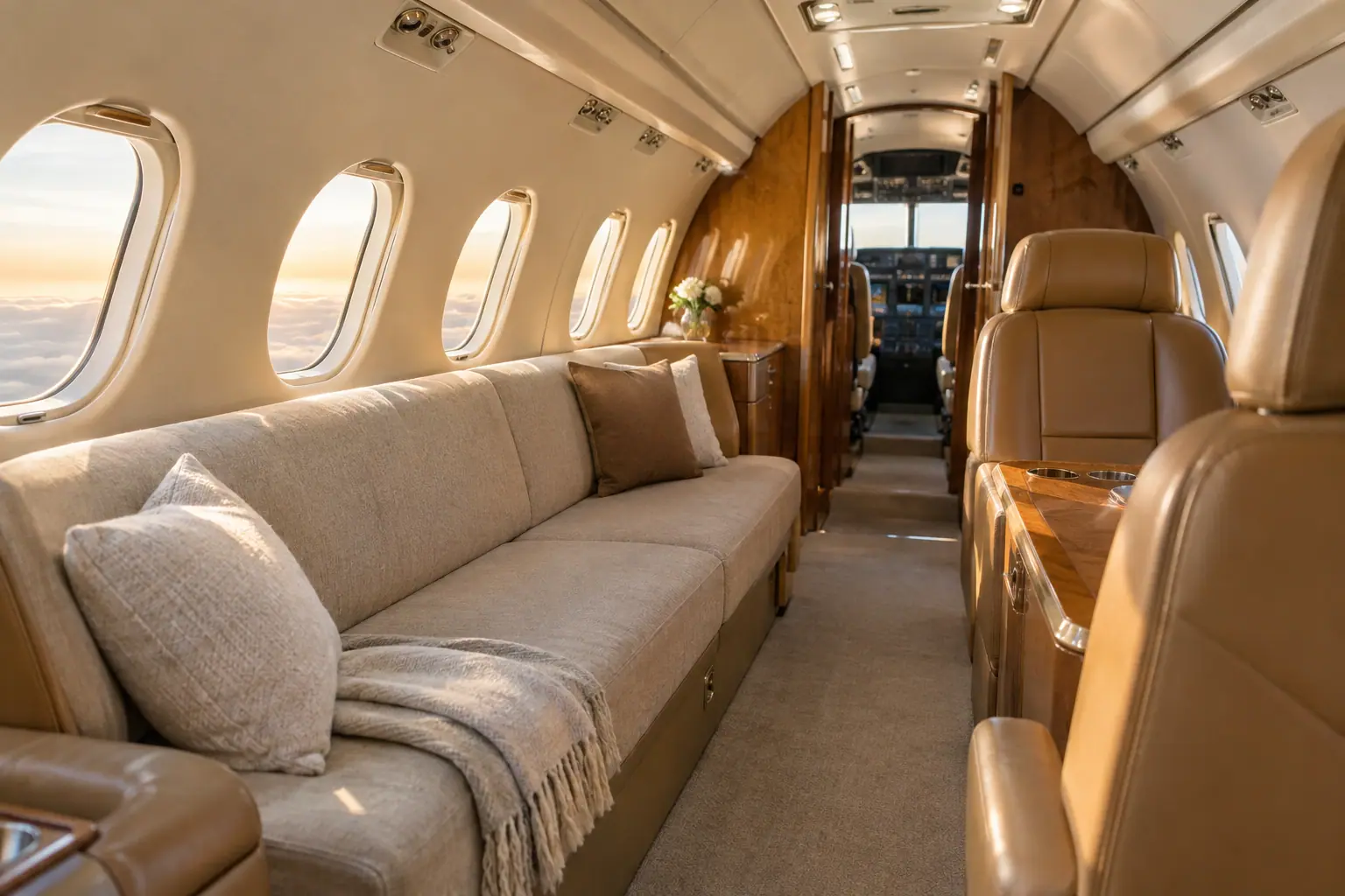 Turboprop cabin interior